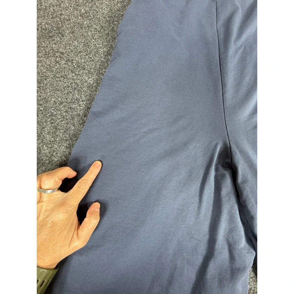 COS Cropped Pants Womens Small Blue Wide Leg Jersey Knit High Rise